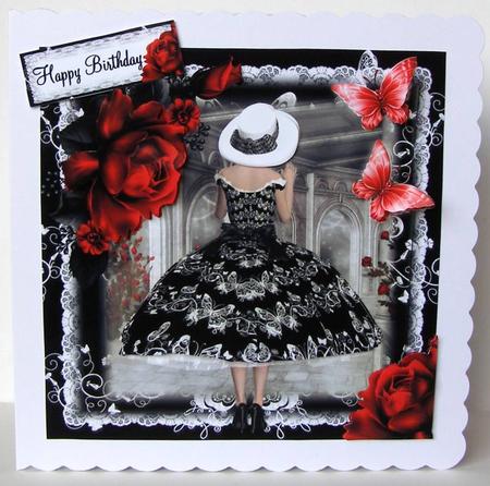 Black and White Butterfly Dress Card Front Kit by Margaret McCartney