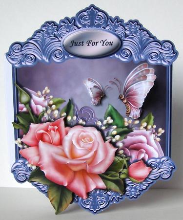 Ornated Frame & Pink Roses by Margaret McCartney