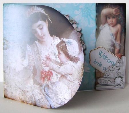 Flap Wrap Around Card Vintage Boy by Margaret McCartney
