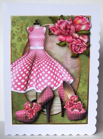 Pink Polka Dot Dress & Shoes by Margaret McCartney