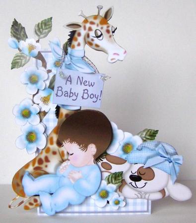 Flowers & Things Shaped Card Kit - a New Baby Boy by Margaret McCartney