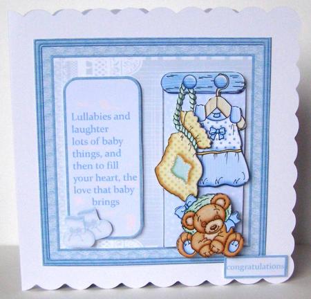 Baby Boy Romper Suit and Teddy by Margaret McCartney