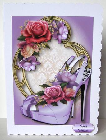 Beautiful Belle Roses Slingbacks on Golden Frame by Margaret McCartney
