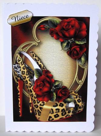 Leopard Print Slingbacks with Red Roses by Margaret McCartney