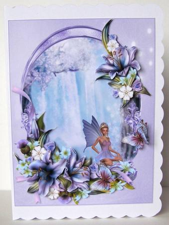 Flowers and Butterflies by the Waterfall by Margaret McCartney