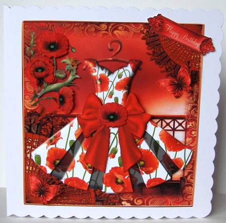 Gorgeous Poppy Dress Card Kit by Margaret McCartney