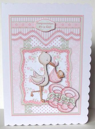 Here Comes the Baby New Baby Girl Topper & Decoupage by Margaret McCartney