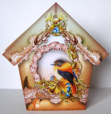 Beautiful Soft Yellow Vintage Bird House by Margaret McCartney