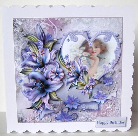 Lily Beauty Card with Decoupage by Margaret McCartney
