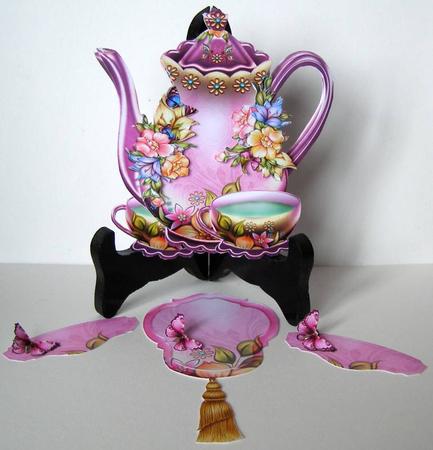 Colorful Flowers with Teapot by Margaret McCartney