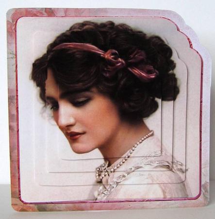 Scalloped Corner Card Vintage with Love by Margaret McCartney