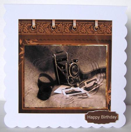 Vintage Camera Card with Shaped Layers by Margaret McCartney