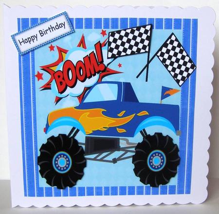 Dark Blue Monster Truck 8x8 by Margaret McCartney