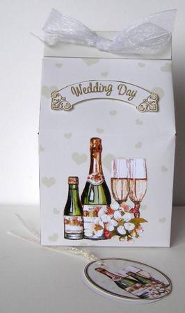 3D Champagne & Flowers Carton Money or Treat Box Mini Kit by Margaret McCartney