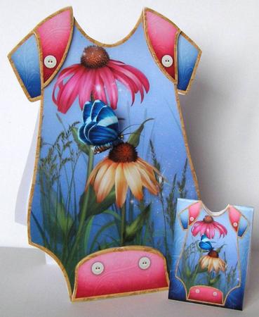 Baby Jumpsuit Shape Card Moth by Margaret McCartney