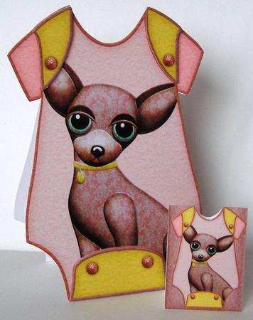 Baby Jumpsuit Shape Card Fiffi by Margaret McCartney