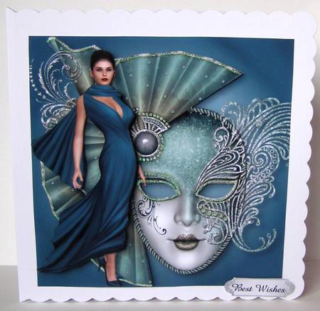 Stunning Teal Masque Elegance by Margaret McCartney