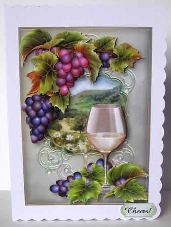 White Wine & Grapes on the Vine by Margaret McCartney