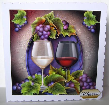 Red and White Wine & Grapes on the Vine by Margaret McCartney