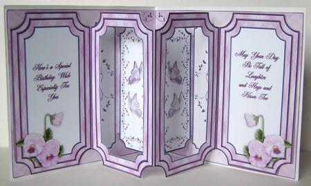 Double Aperture Pop Out - Lilac Pansies by Margaret McCartney