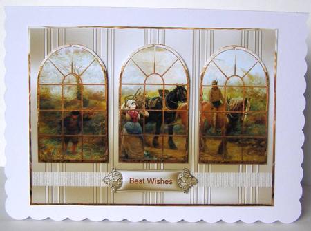 Springtime Window View Card with Toppers by Margaret McCartney