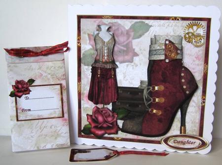 8x8 Lacy Steampunk Boot with Rose Mini Kit by Margaret McCartney