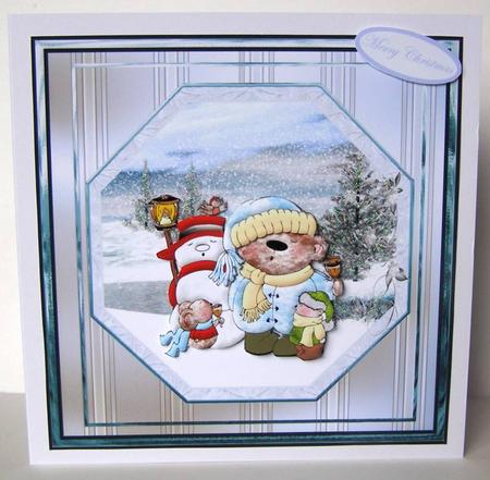 The Singing Crew 7x7 Card with Decoupage by Margaret McCartney