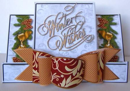 4 Triple Bows Mini Kit - Christmas Flourishes by Margaret McCartney