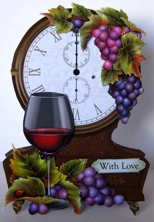 Fabulous Clock Shaped Topper - Wine & Vines by Margaret McCartney