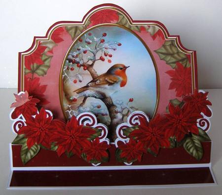 Christmas Red Robin 3D Easel Card Mini Kit by Margaret McCartney