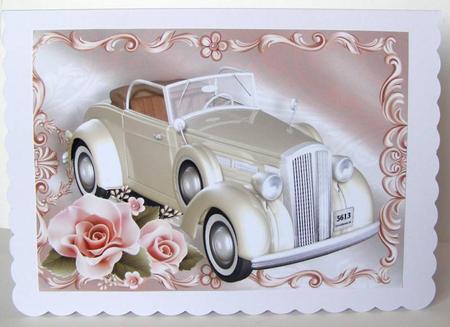 Beautiful Cream Wedding Car A4 by Margaret McCartney