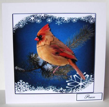 Flakes of Snow Topper Insert with Decoupage by Margaret McCartney