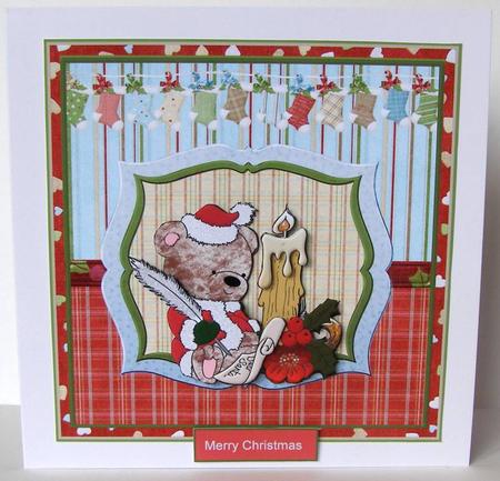 Santa's List, 7x7 Card with Decoupage by Margaret McCartney