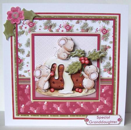 Christmas Holly Pudding 7x7 Mini Kit & Decoupage by Margaret McCartney