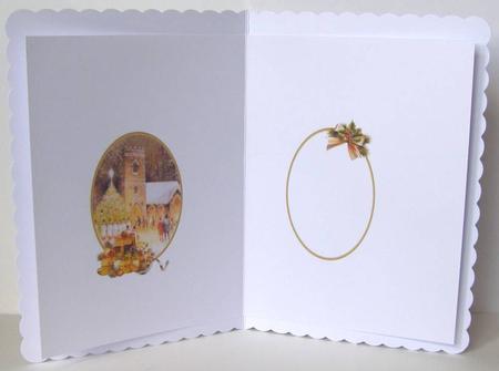 Vintage Christmas Church with Luxury Gifts Pyramid Insert by Margaret McCartney