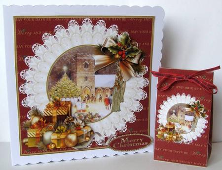 8x8 Vintage Christmas Church with Gifts Mini Kit by Margaret McCartney
