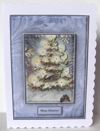 Christmas Tree & Birds Quick Card by Margaret McCartney