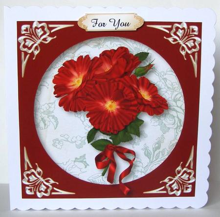 Scarlet Wild Roses Quick Topper by Margaret McCartney