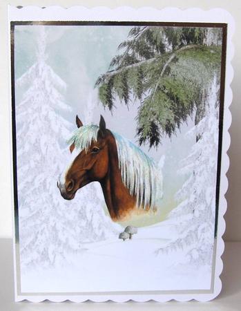 Beautiful Palamino Horse in the Snow A5 Insert by Margaret McCartney