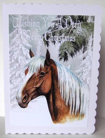 Beautiful Palamino Horse in the Snow A4 by Margaret McCartney