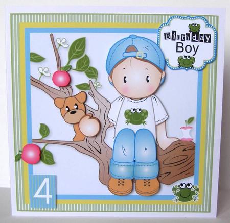 Andy in the Apple Tree Birthday Topper by Margaret McCartney