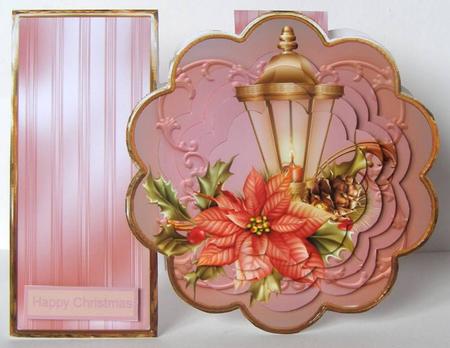 Lantern and Poinsettia Petal Card Mini Kit by Margaret McCartney