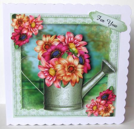 Fabulous Dahlias Vintage Watering Can by Margaret McCartney