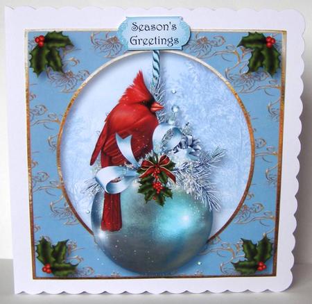 Red Cardinal Christmas Bauble by Margaret McCartney
