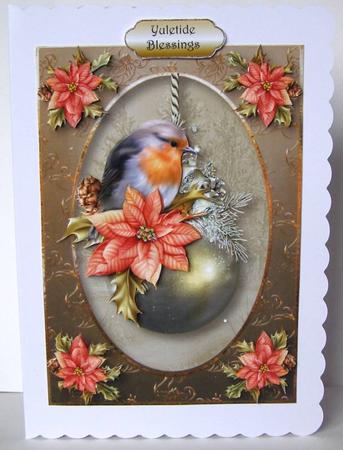 Fabulous Robin Christmas Bauble with Decoupage by Margaret McCartney