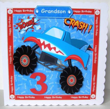 Blue & Red Boy's Monster Truck 8x8 Mini Kit by Margaret McCartney