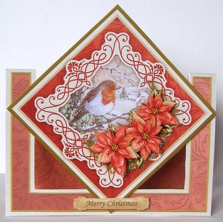 Christmas Robin Diamond Front Mini Kit Decoupage by Margaret McCartney
