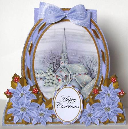 Blue Church Special Large Oval Card Mini Kit by Margaret McCartney