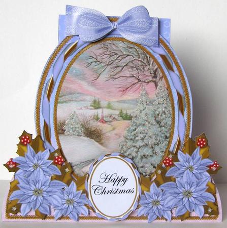 Snowscene2 Special Large Oval Card Mini Kit by Margaret McCartney