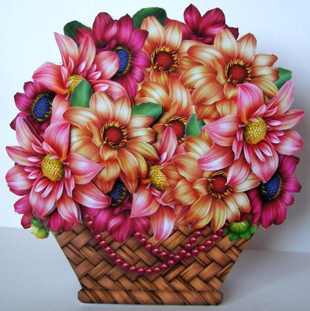 Dahlias Basket Card Mini Kit by Margaret McCartney